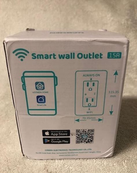 UCOMEN Smart Power Wall Outlets WiFi Sockets / 2 Plug outlets/ Remote/ 2 pcs NEW