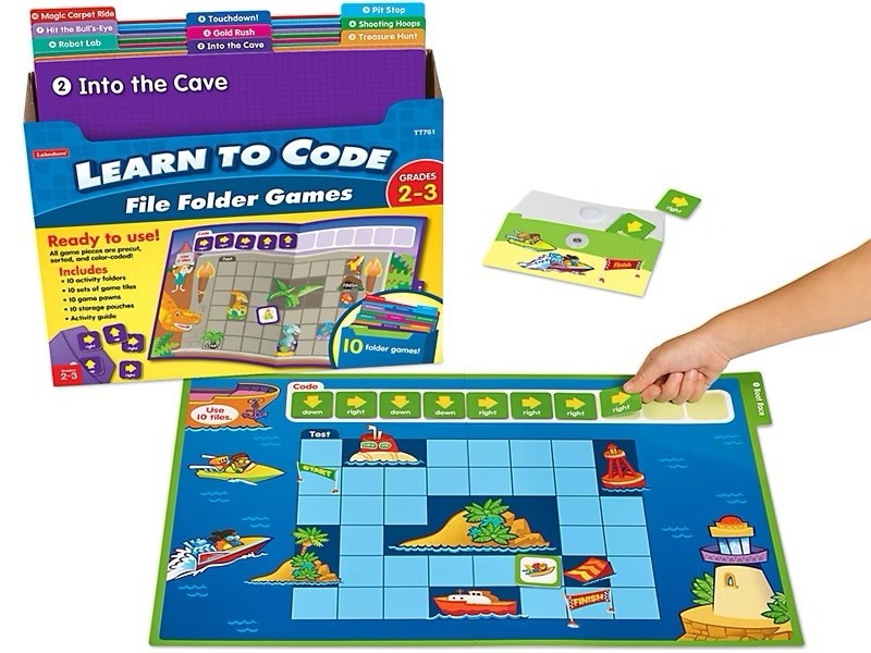 Lakeshore Learn To Code File Folder Games Grades 2-3 - TT761 - New!!