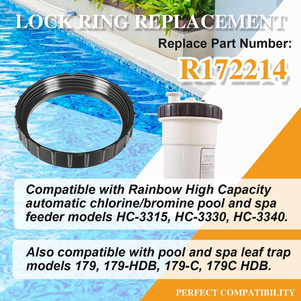 for Pentair Lock Ring R172214 Replacement Pool/Spa Filter, Feeder and Leaf Traps