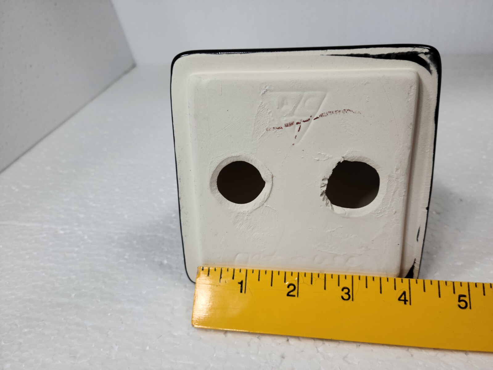 Vintage Black Ceramic Tile Toothbrush Holder Tumbler Cup Tray Mid Century Modern