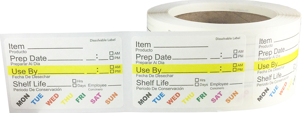 Dissolvable Food Rotation Prep Labels | 2 x 3" Inch | 500 Pack