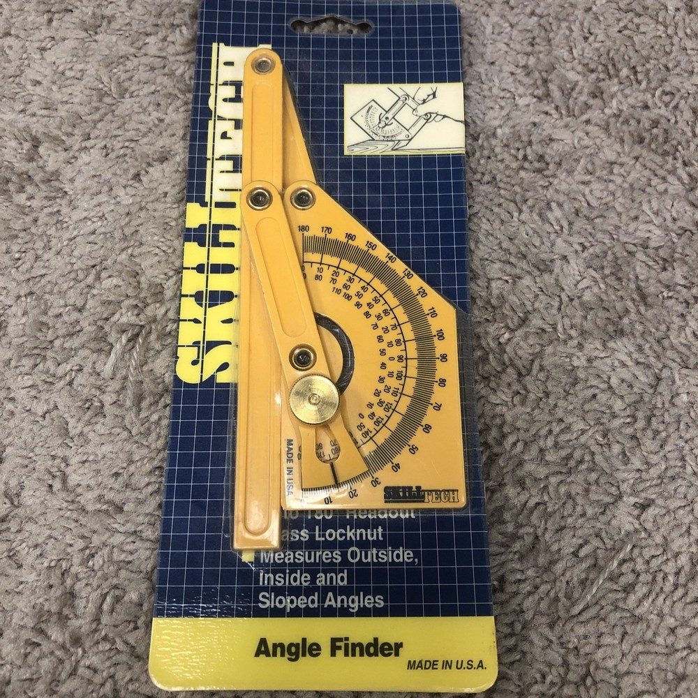 SkillTech Protractor Angle Finder, Outside, Inside, Sloped Angles, 0° to 180°