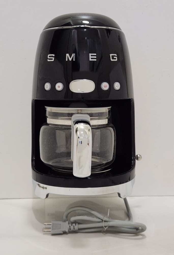SMEG Model DCF02BLUS 10 Cup Black Drip Coffe Maker Retro Works