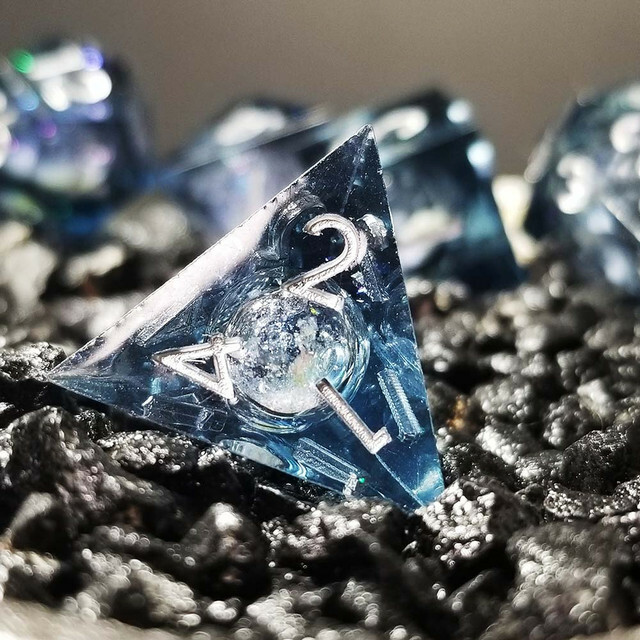 Sage's Winter Souls Liquid Core Sharp Edge Resin Dice Set