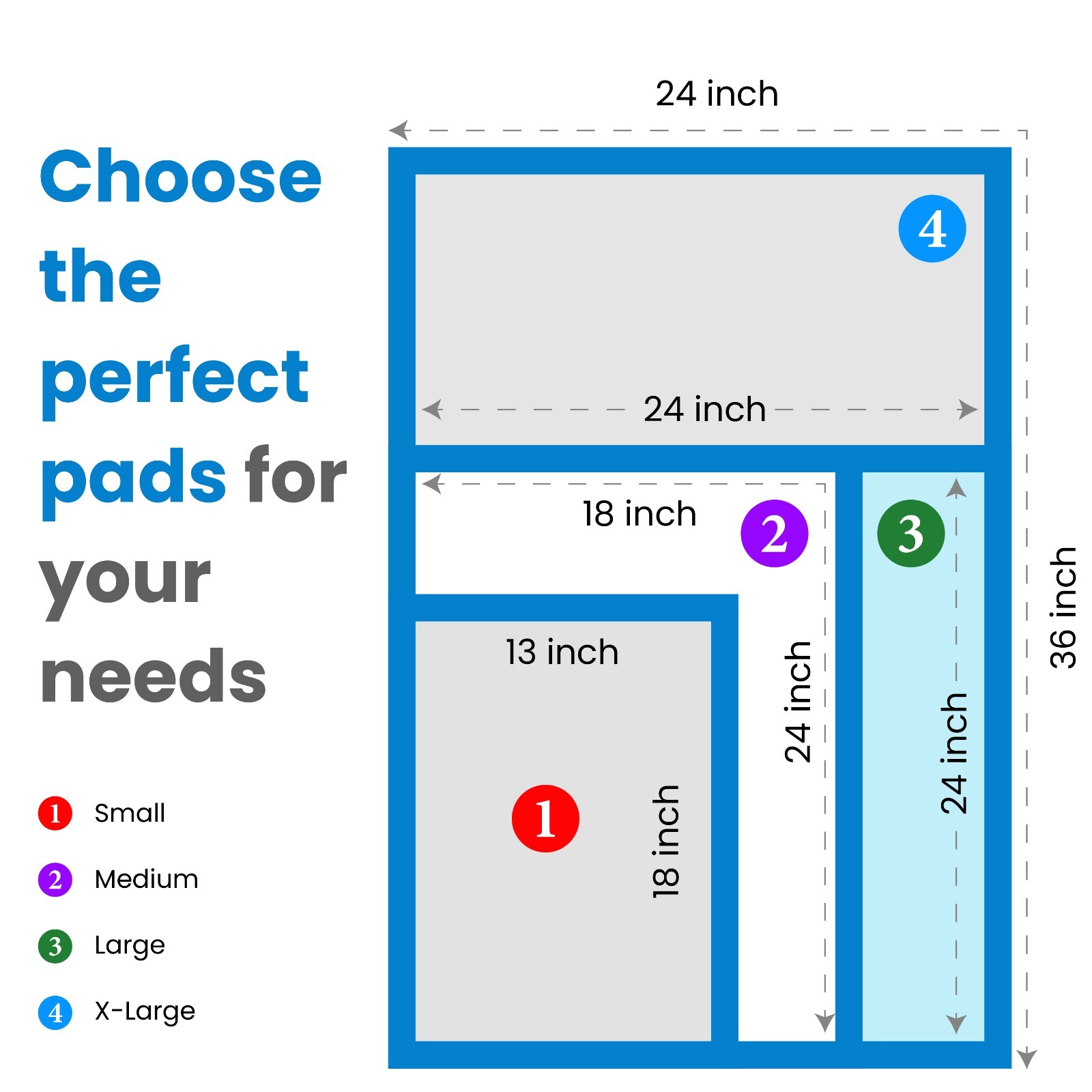 FPN Pet Training Pads for Dogs Ultra-Absorbent Unscented Blue Pet Pads 4 Sizes