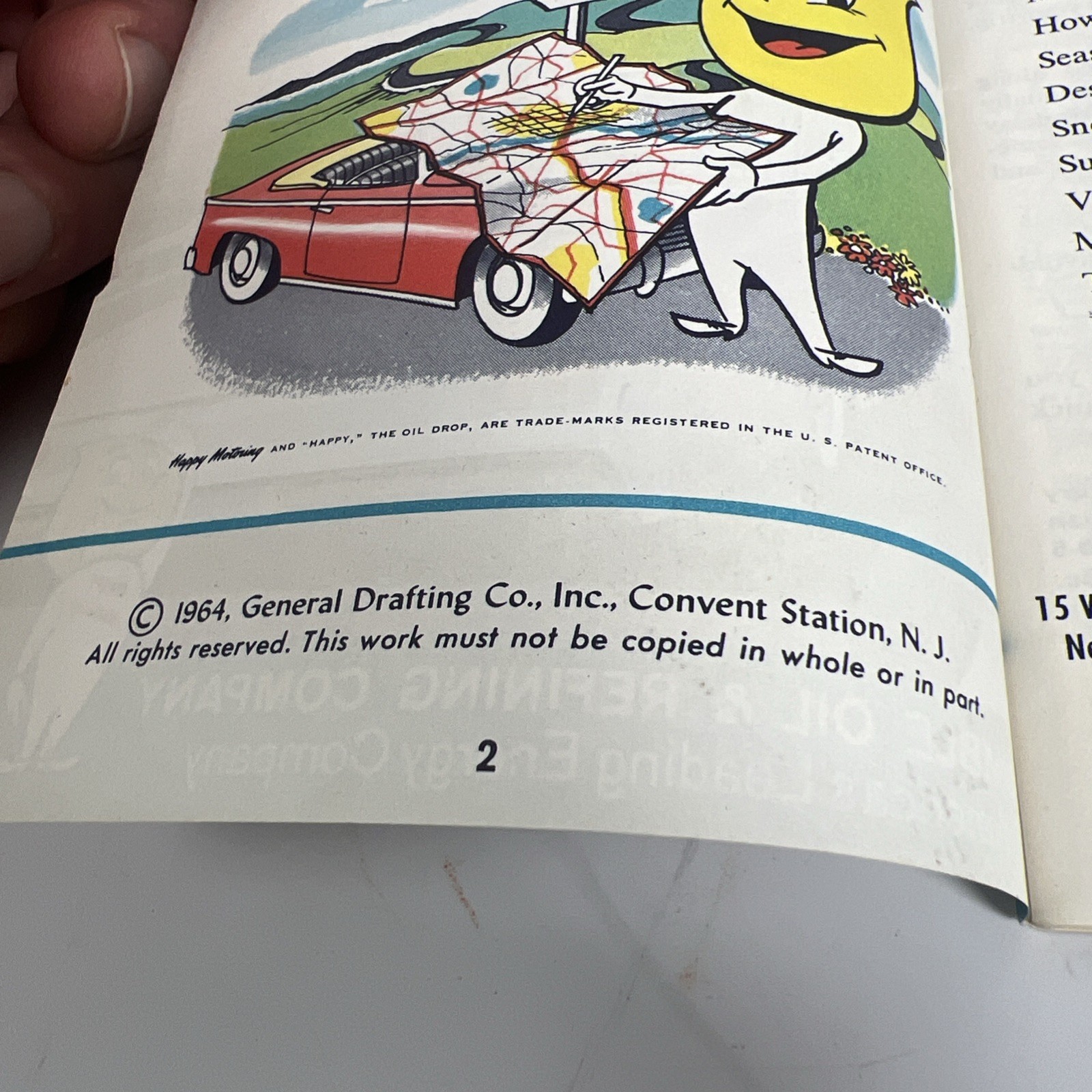 ESSO Happy Motoring Touring Guide Brochure Vintage 1964 Good Used Condition