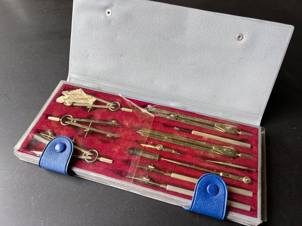Vintage Technical Drawing Draughtsman Set in Original Case Hellerman X 15