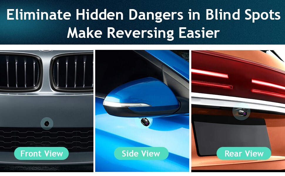 Car Backup Camera Front/Rear View Hang/Flush Mount Two Way Installation Reverse
