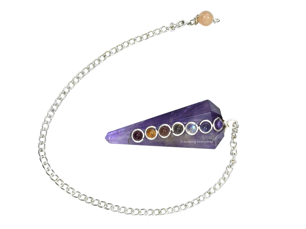 Amethyst Dowsing Crystal Chakra Pendulum