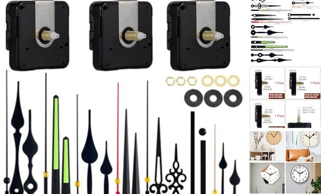 EMOON 3 Pack Silent Clock Mechanism Replacement Kit, Quartz Clock Size1-3pack