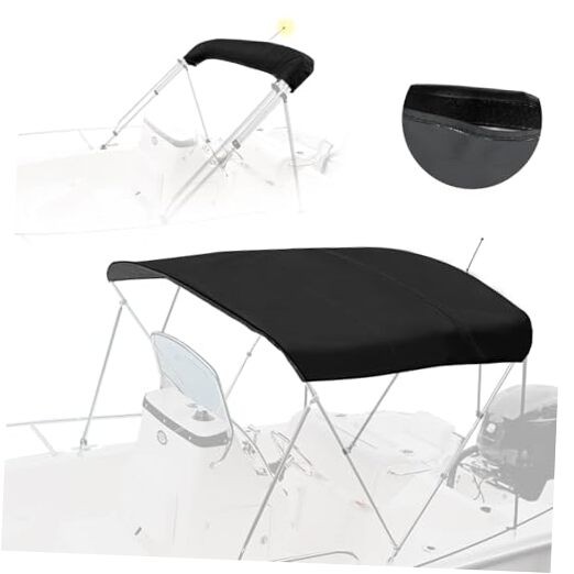 4 Bow Bimini Top Replacement Canvas with Stern Light Hole and Storage Boot,