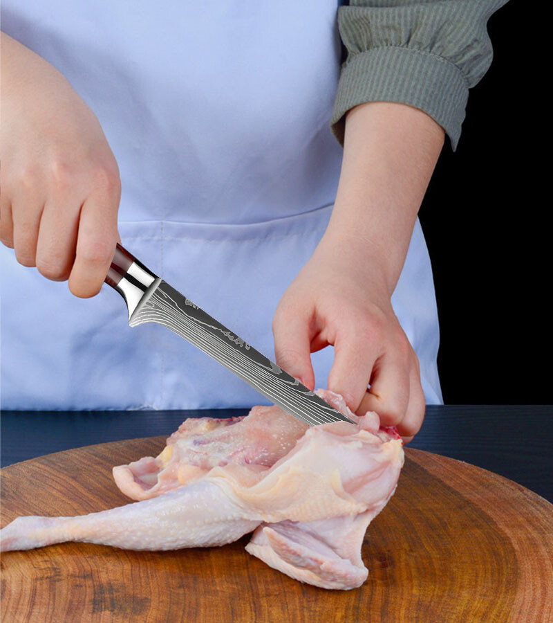 Japanese Damascus Pattern Chef Knives Stainless Steel Cleaver Kitchen Knife Set