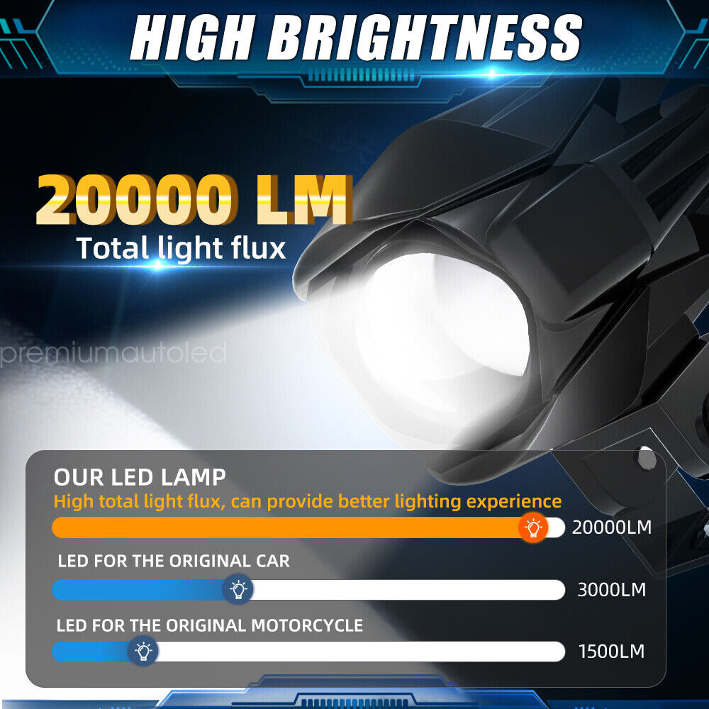 2Pc 3inch LED Spot Work Light Fog Lamp Driving Headlight Yellow White Motorcycle