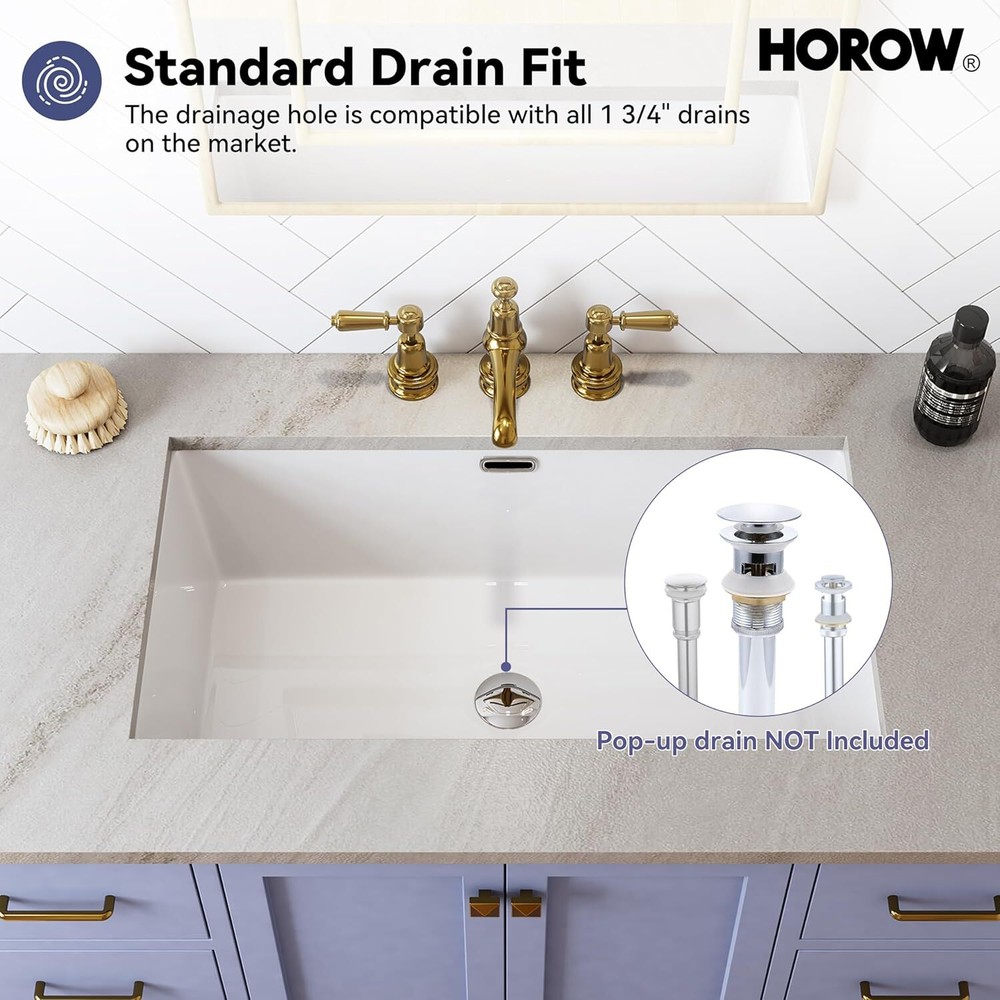 Undermount Bathroom Sink Rectangular, 27'' x 15'' White Rectangle Vessel Sink