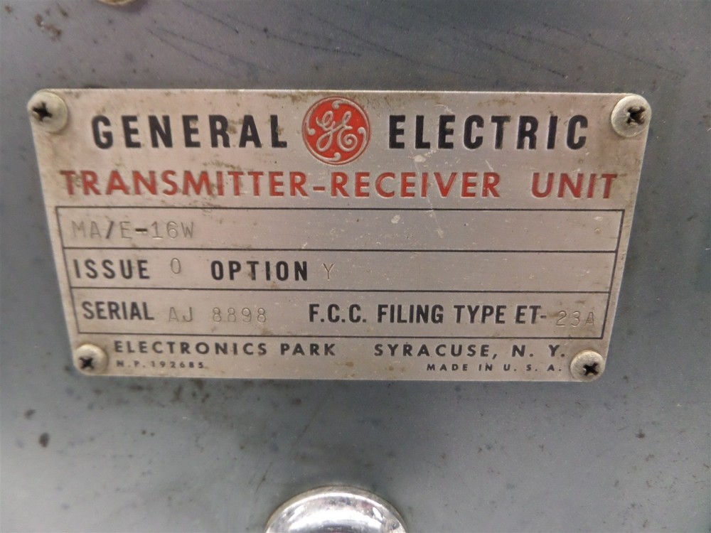 General Electric MA/E-16w Issue O Option Y Transmitter Receiver Unit