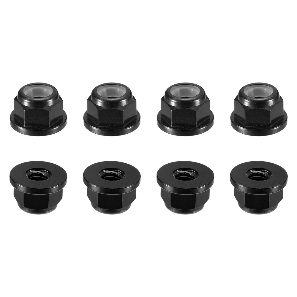 Nylon Insert Hex Lock Nuts, 8pcs - M3x0.5mm Self-Locking Nut(Black)
