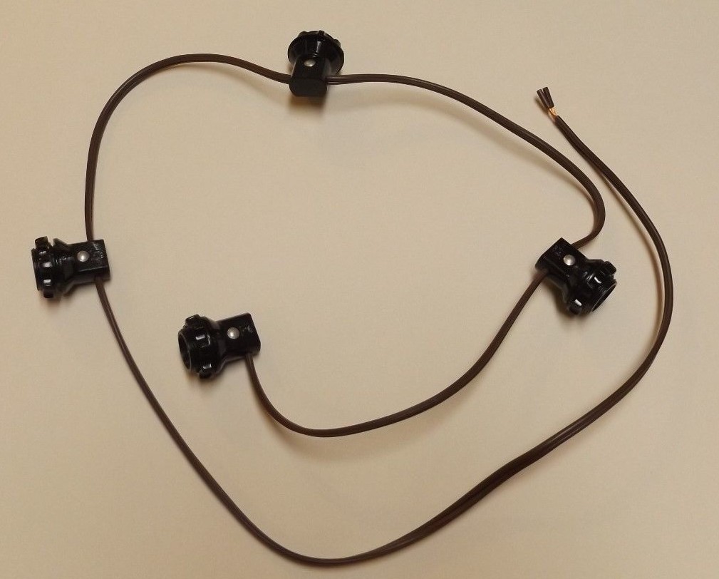 4 LIGHT E12 CANDELABRA LAMP SOCKET HARNESS SET NEW 30926K