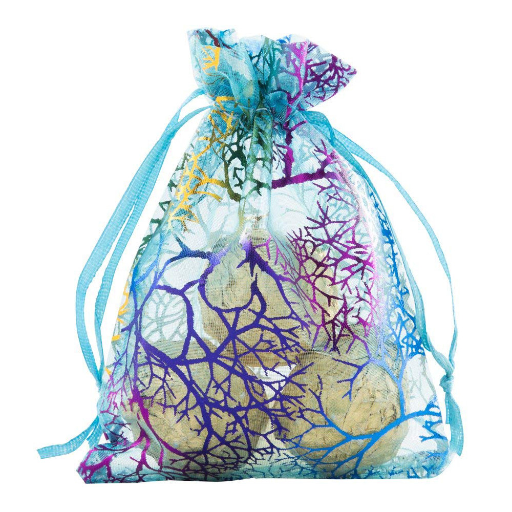 50/100Pcs Sheer Coralline Organza Gift Bags Jewelry Pouches Party Wedding Favor