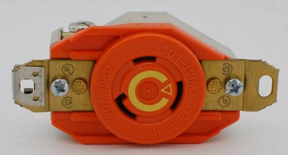 Hubbell L5-20 Orange Locking Receptacle