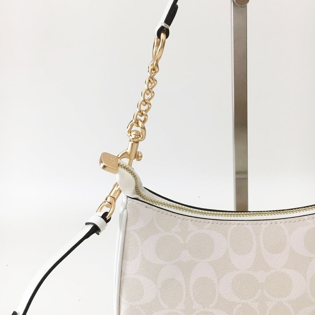 COACH Teri Shoulder Bag In Signature Canvas CA548 White NWT Ships from US