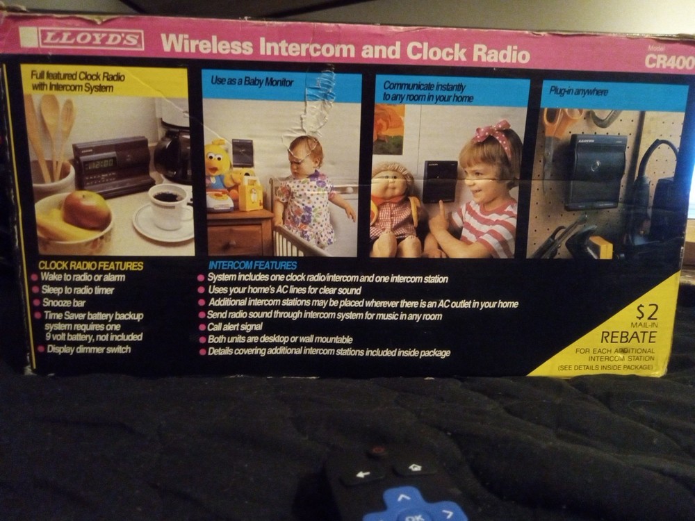 Lloyd's Wireless Intercom And Clock Radio Model CR 400 New Open Box