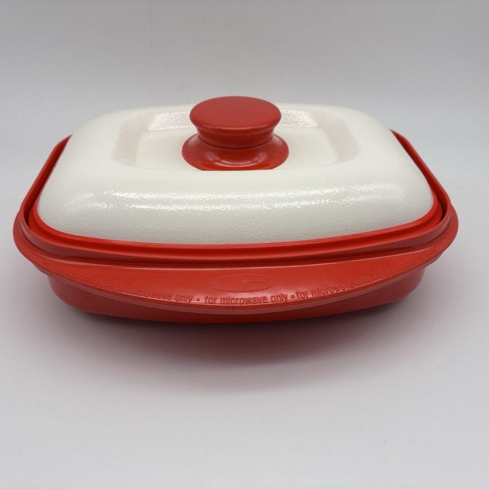 Range Mate Rectangular Nonstick Microwave Grill Pan Red With Recipe Booklet