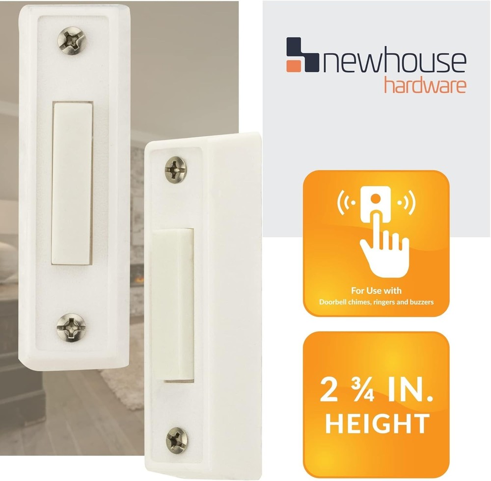 Unlighted Doorbell Button, 1-Pack, White