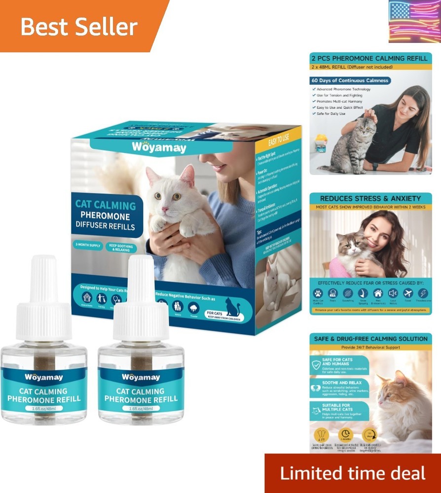 Cat Calming Diffuser Refills - Cat Pheromones Calming Diffuser for Cats Relie...
