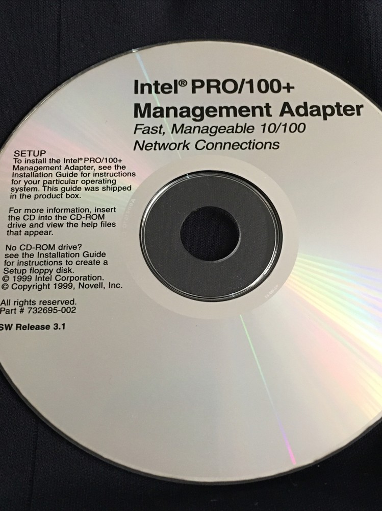 Intel Pro/100+ 10/100 Management Adapter CD CDROM Release 3.1/ 1999