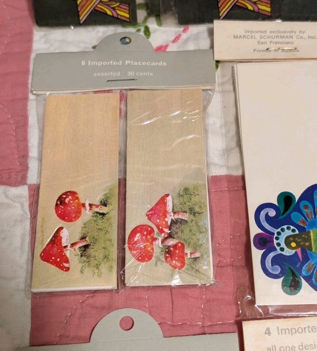 43 Vintage Marcel Schurman Gift Tags Name Tags Mushrooms Birds Butterflies