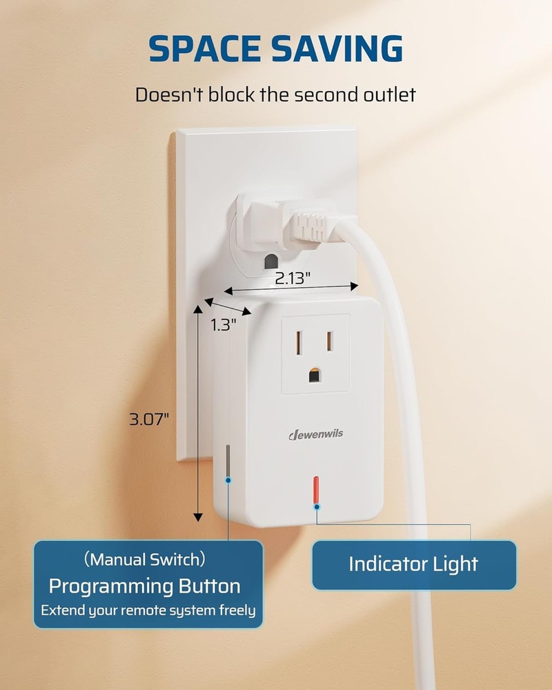 Remote Control Outlet - Wireless Wall Mounted Light Switch, 100 Feet RF Range