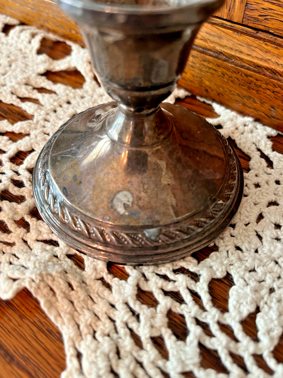 Vintage Preisner No 14 Sterling Silver Weighted 3" tall Candle Holder 240 grams