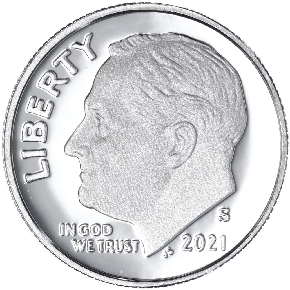 2021 S Roosevelt Dime Gem DCam Proof 99.9% Silver