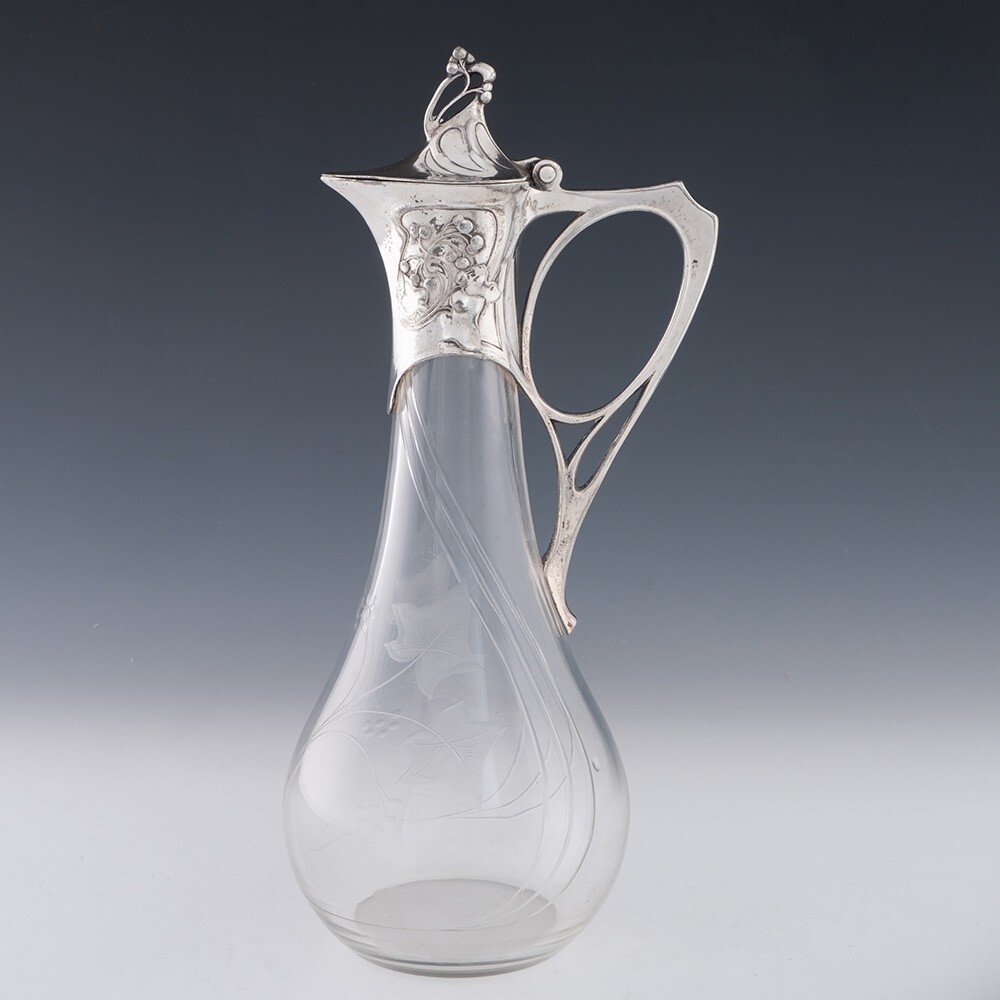 WMF Claret Jug with Silver Plated Mount c1905