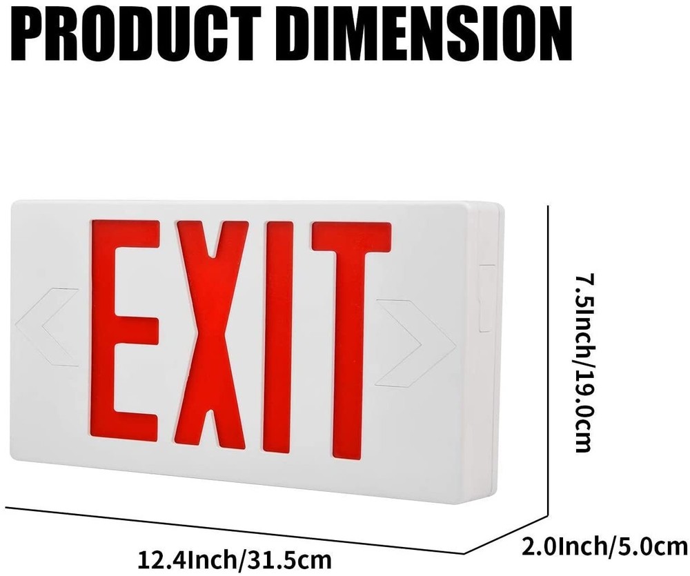 LED Exit Sign Red Letter Emergency Exit Light Battery Backup UL924 Fire-4 Pack