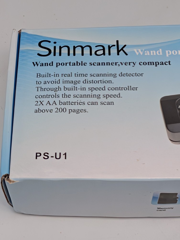 Sinmark Wand Portable Scanner Compact PS-U1 New * Open Box