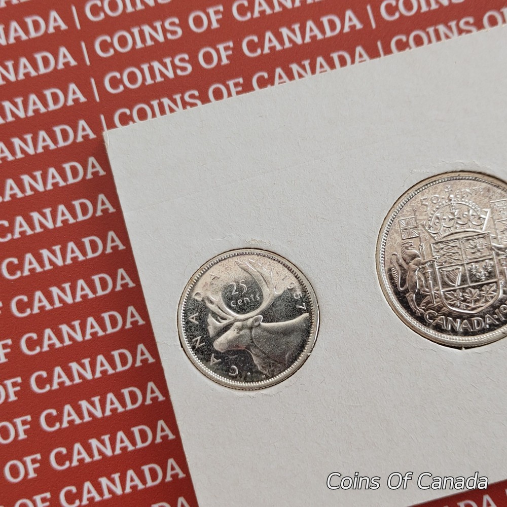 1957 Canada Prooflike Mint Set In Original Whitecard - Very Nice #coinsofcanada