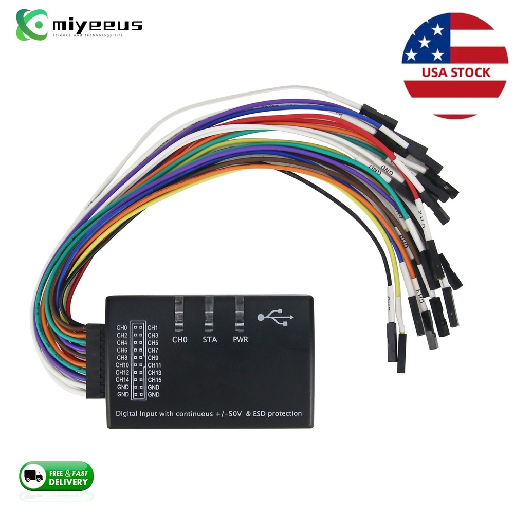 Mini 16 Logic Analyzer USB 100M Max Sample Rate 16CH Version 1.1.34 (US Stock)