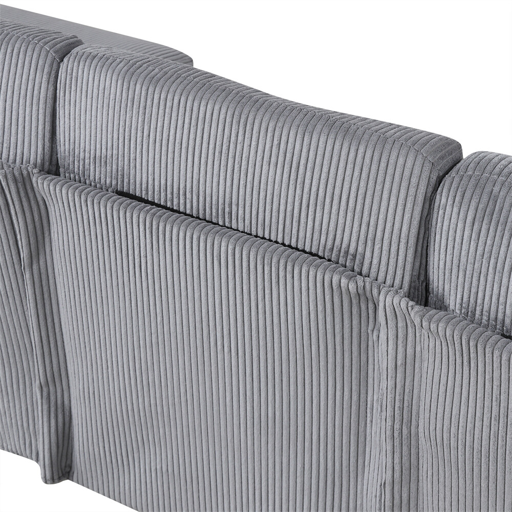 103'' U-shaped Sponge-filled Cushion Combination Sofa with Solid Wood Legs