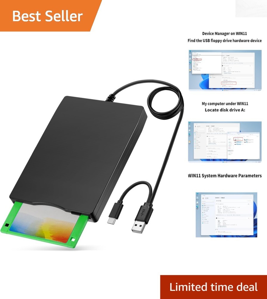 Floppy Disk to USB Adapter - External 1.44MB Reader for Seamless Connectivity