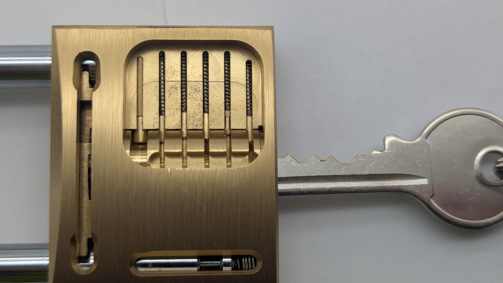 Cutaway Locksmith Padlock Lock Inside View Hardened Practice BRASS NEW DISPLAY