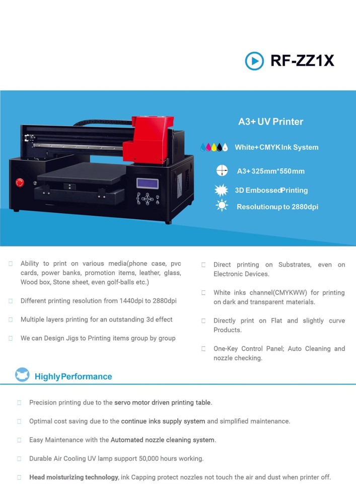 Refinecolor RF-ZZ1S 3255 UV Flatbed Printer USA Technical & Setup Support