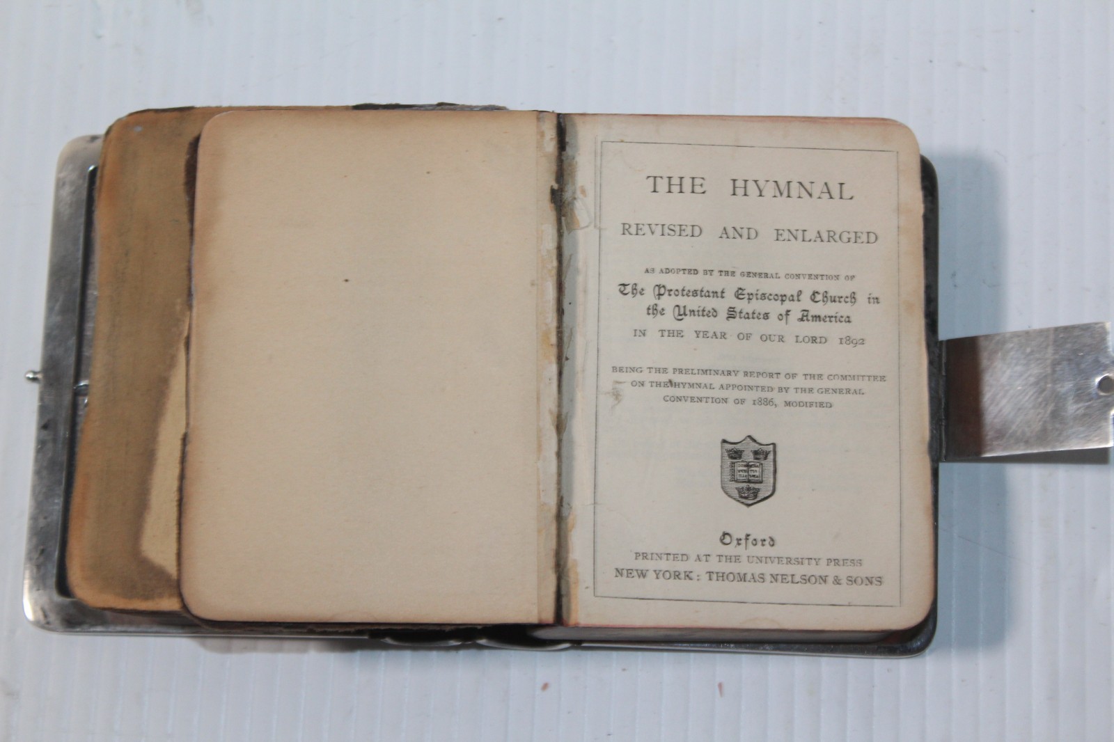 Vtg Sterling Silver .925 Cover Book Of Common Prayer 1892 & Hymns