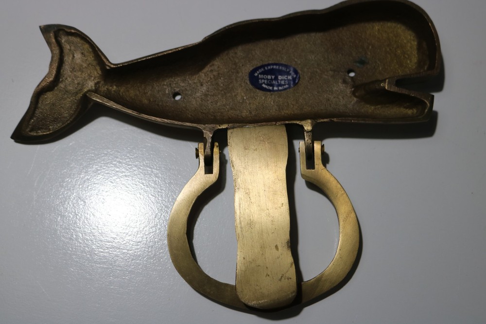 Vintage Brass Whale Door Knocker