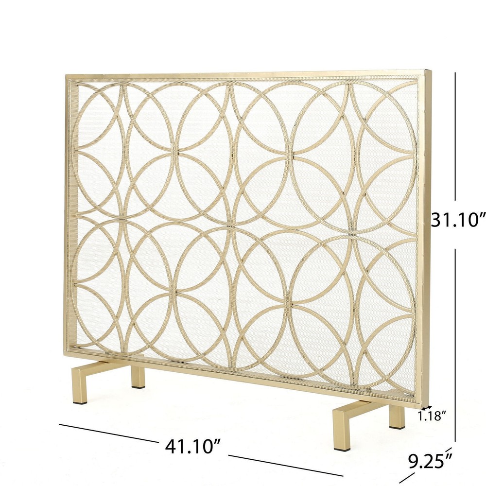 Iron Single Panel Fireplace Screen Add Charm Protect Home From Potential Embers