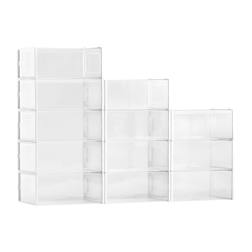 Shoe Storage Boxes,12 Pack Stackable Shoe Boxes Storage Organizers,Fit up to U