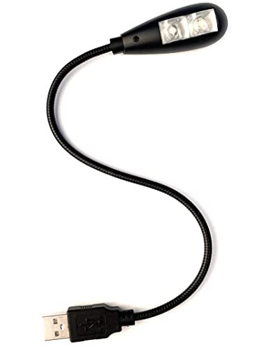 LED USB Reading Lamp Light with 2-Brightness Dimmable Setting, Flexible