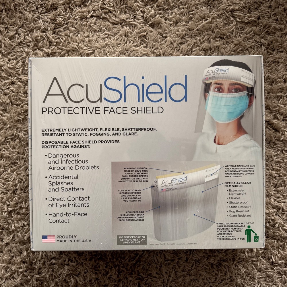 AcuShield Protective Face Shields, Package of 24