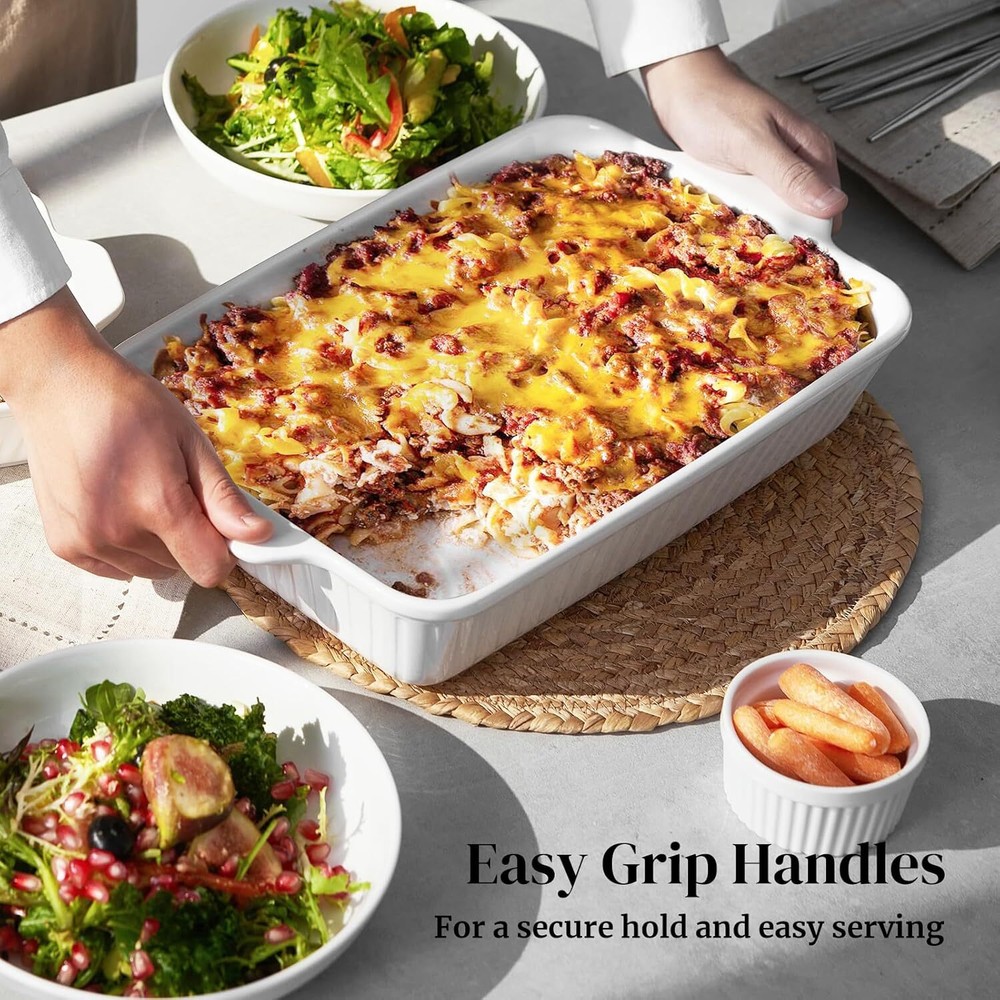 Oven Casserole, Baking Pan Set, Ceramic Bakeware 3-Piece Set