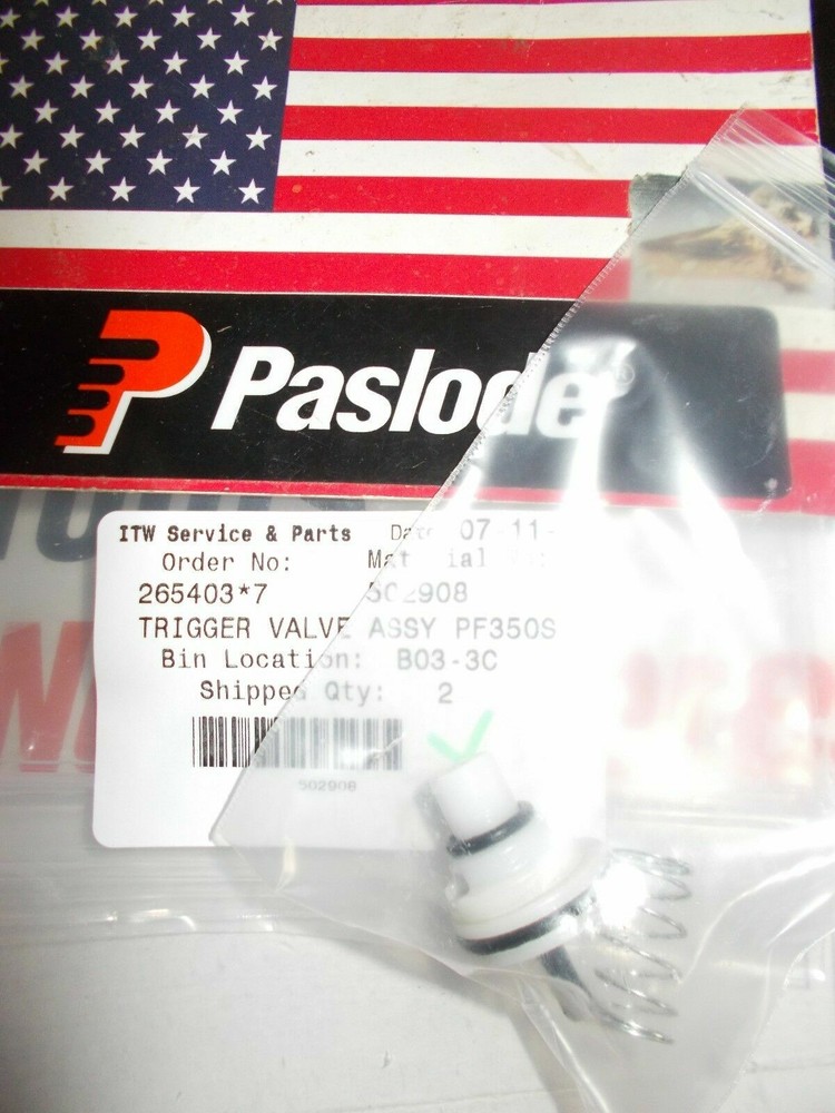 Paslode Part # 502908 TRIGGER VALVE ASSEMBLY PF350S